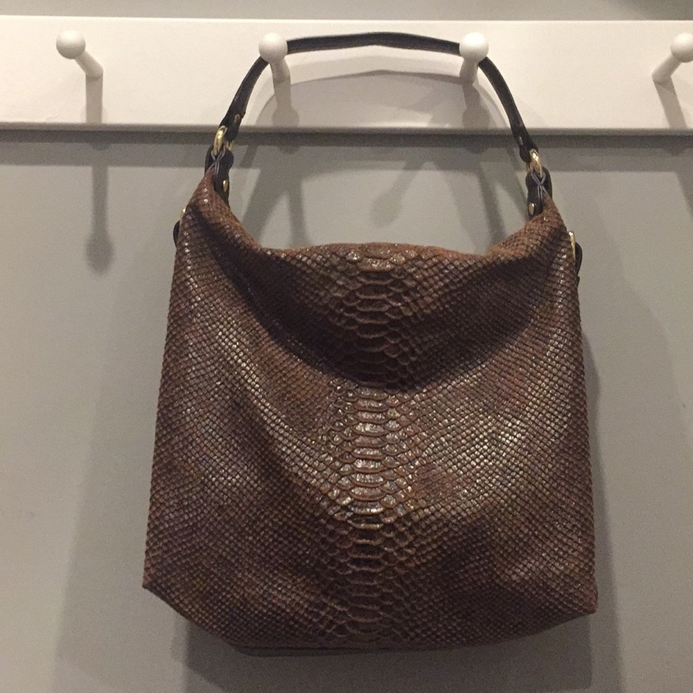 Michael Kors Brown Textured Python Shoulder Bag - image 4
